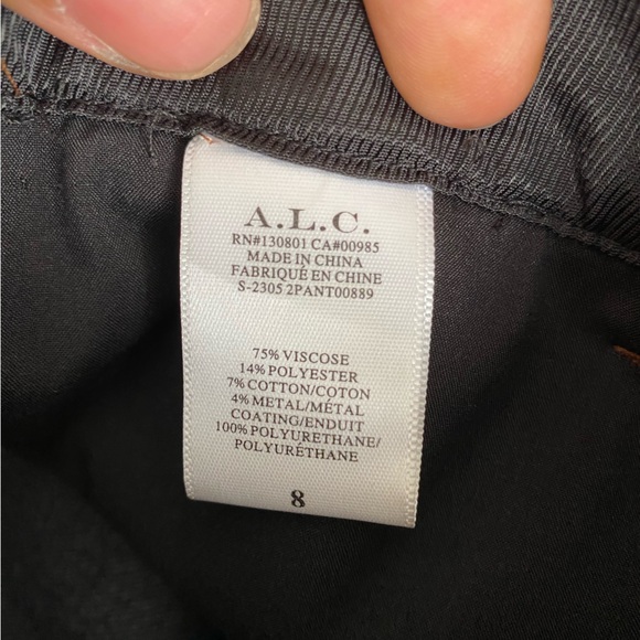 ALC Freddie Faux Leather Boot Cut Jeans Cognac NWOT - Picture 11 of 13